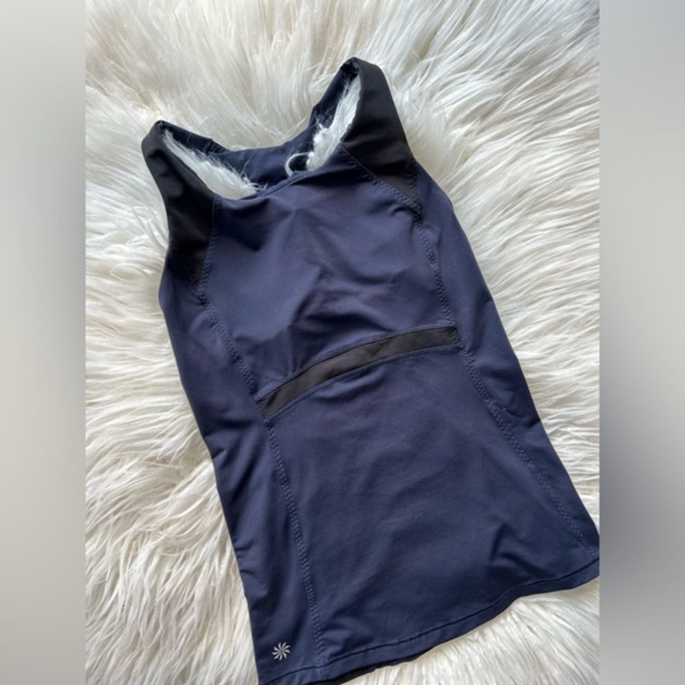 Athleta Navy Blue Black Athletic Tank Top